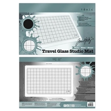 Tim Holtz Travel Glass Studio Mat - White (rejseudgave)